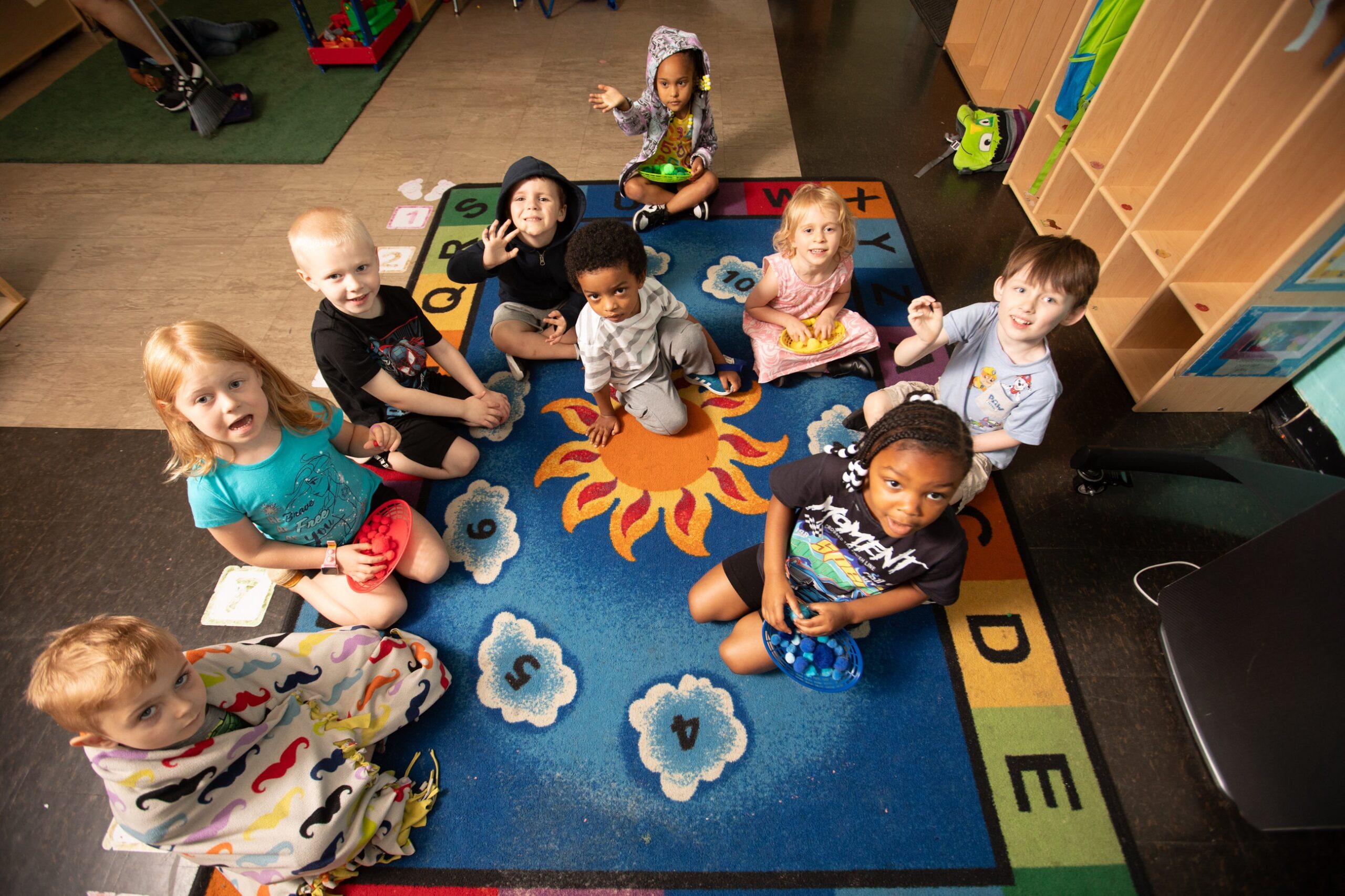 Pre-k Counts group picture on rug